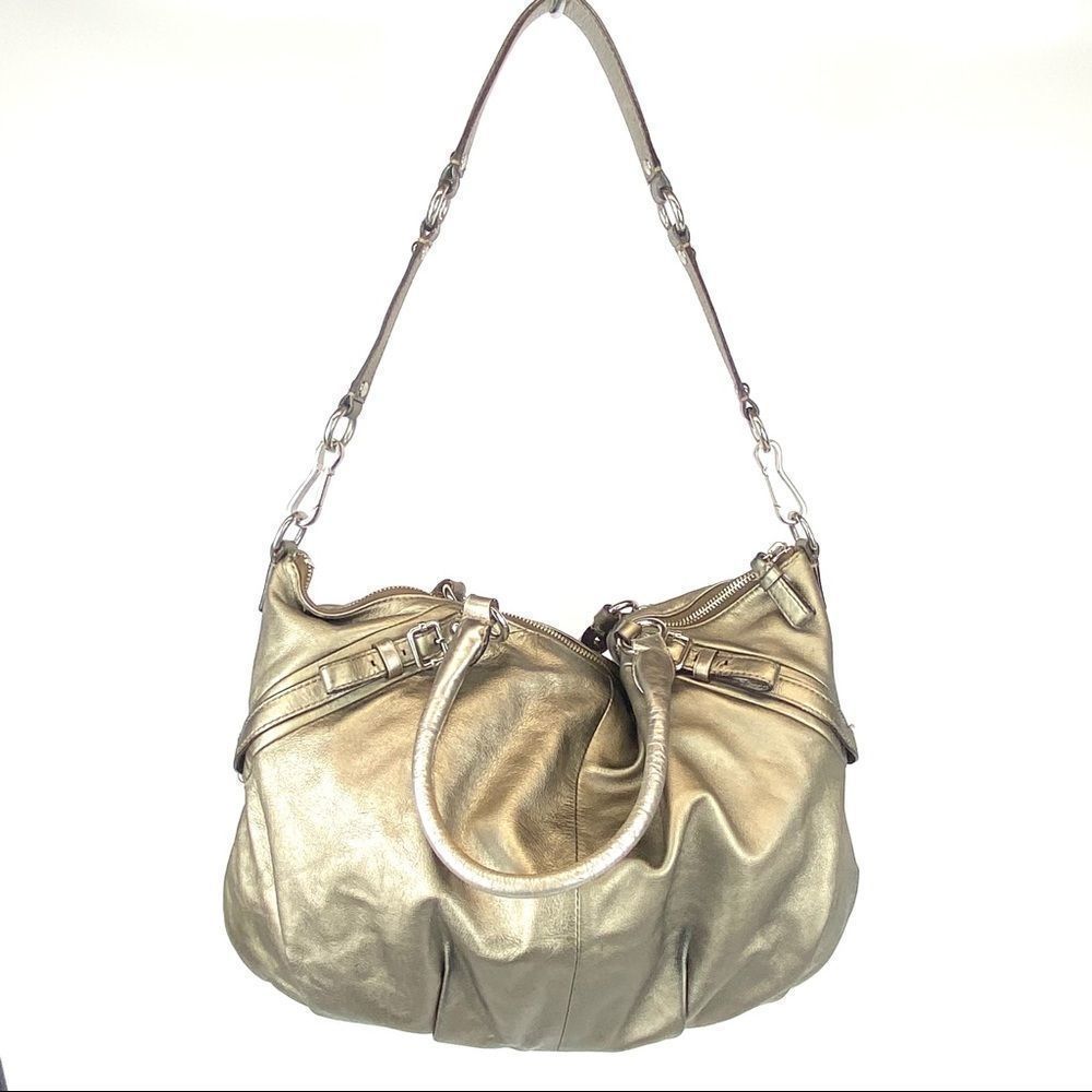 COACH Madison Sophia lg pewter leather bag 15955 - Picture 3 of 13